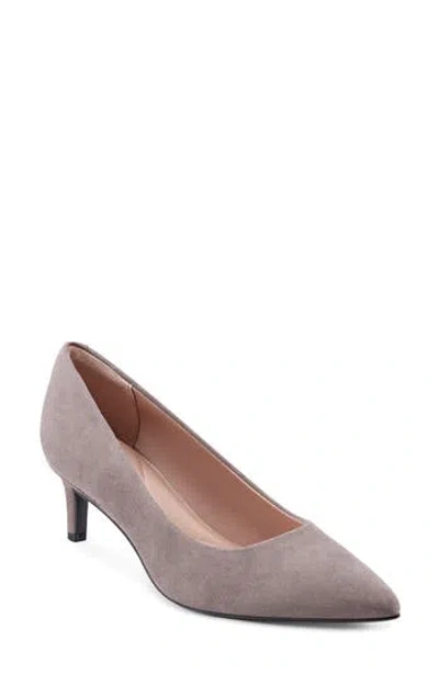 Rockport Cindy Pointed Toe Pump In Gray Suede