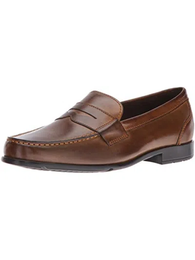 Rockport Classic Mens Leather Slip On Penny Loafers In Multi