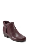 Rockport Women's Carly Side Zip Casual Ankle Booties In Red