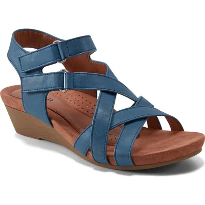 Rockport Cobb Hill Helin Strappy Sandal In Medium Blue
