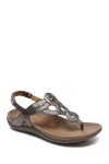 Rockport Ridge Toe Post Womens Thong Ankle Strap Slingback Sandals In Pewter/ Pewter