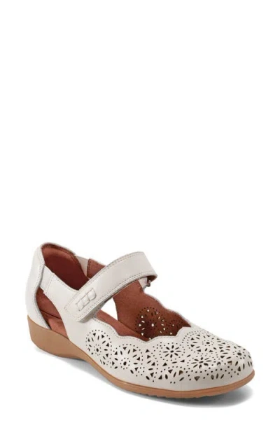 Rockport Cobb Hill Rully Mary Jane Flat In Ivory
