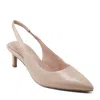 Rockport Corine Pump Womens 9 Natural Leather Kitten Heel Slingback Shoes Zpo956 In Beige