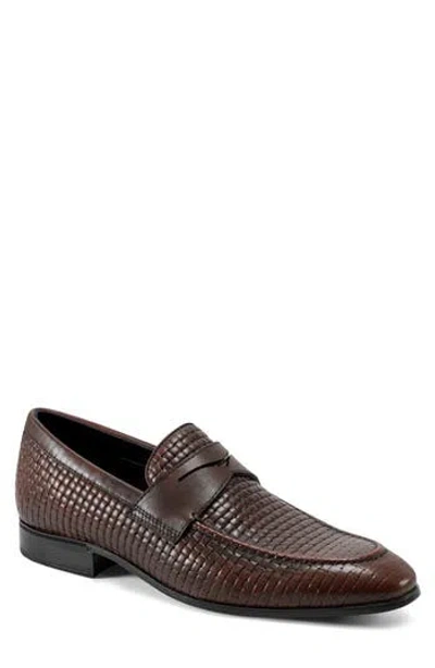 Rockport Cory Embossed Penny Loafer In Dark Brown