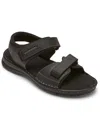 Rockport Darwyn Mens Leather Ankle Strap Fisherman Sandals In Black