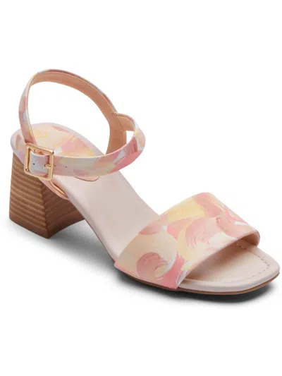 Rockport Farrah 2 Piece Womens Leather Square Toe Block Heel In Pink
