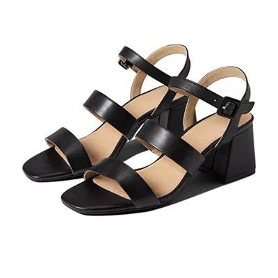 Rockport Farrah 3 Band Sandals Black Ankle Strap Block Heel Zap722