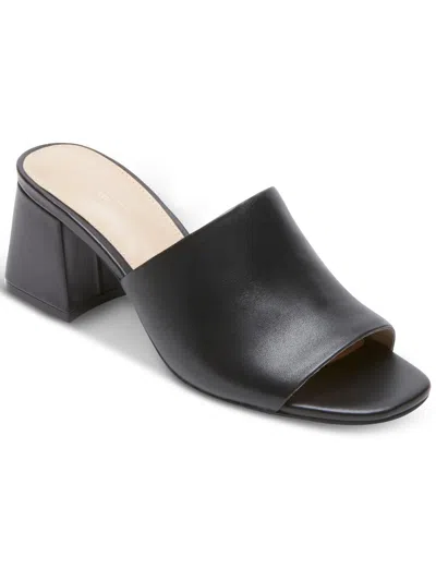 Rockport Farrah Womens Leather Open Toe Mule Sandals In Black