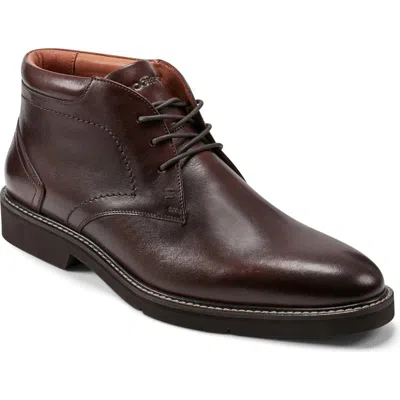 Rockport Flynn Plain Toe Derby Boot In Dark Brown