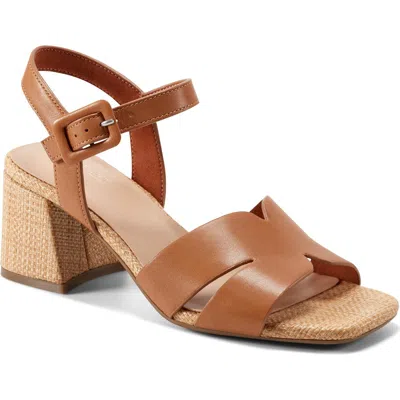 Rockport Georje Square Toe Sandal In Brown Leather