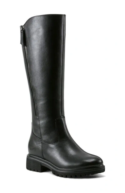 Rockport Ivette Waterproof Knee High Boot In Black Leather