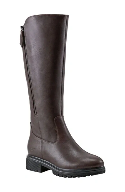 Rockport Ivette Waterproof Knee High Boot In Dark Brown Leather