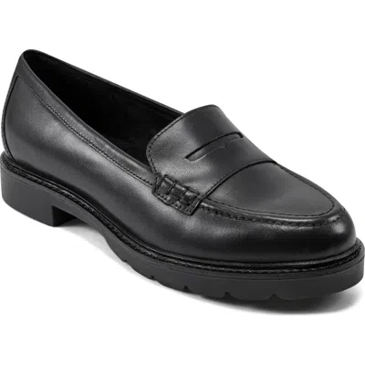 Rockport Kacey Penny Loafer In Black Leather