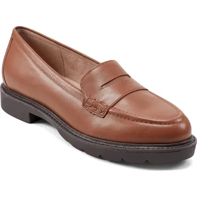 Rockport Kacey Penny Loafer In Dark Natural Leather