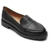 Rockport Kacey Penny Womens Leather Slip On Loafers In Black