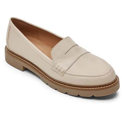 Rockport Kacey Penny Womens Leather Slip On Loafers In Taupe Leather