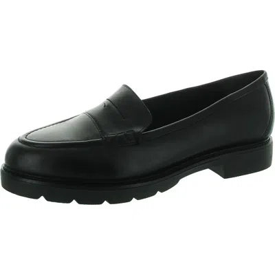 Rockport Kacey Penny Womens Padded Insole Leather Loafers In Black
