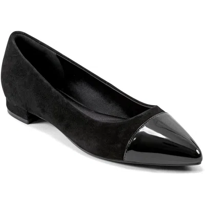 Rockport Kenzie Womens Comfort Insole Suede Flat Shoes In Black