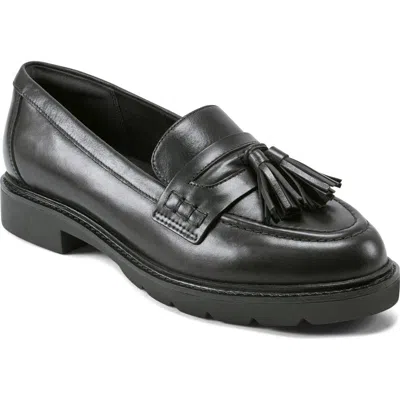 Rockport Kiara Tassel Loafer In Black Leather