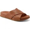 Rockport Leia Slide Sandal In Medium Natural Leather