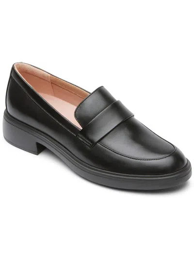 Rockport Lennox Penny Womens Leather Slip-on Loafer Heels In Black