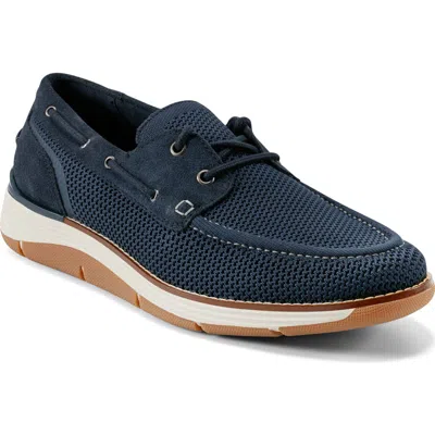 Rockport Lyall Boat Shoe In Dark Blue
