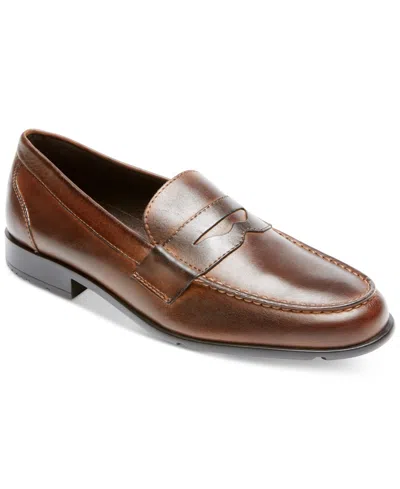 Rockport Men's Classic Penny Loafer Shoes In Dark Brown