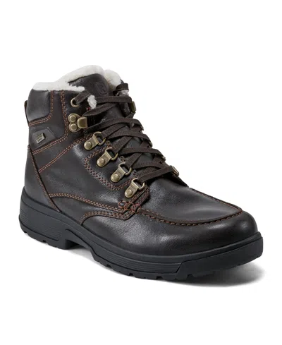 Rockport Men's Ezra Waterproof Casual Lace-up Boots In Dark Brown Leather