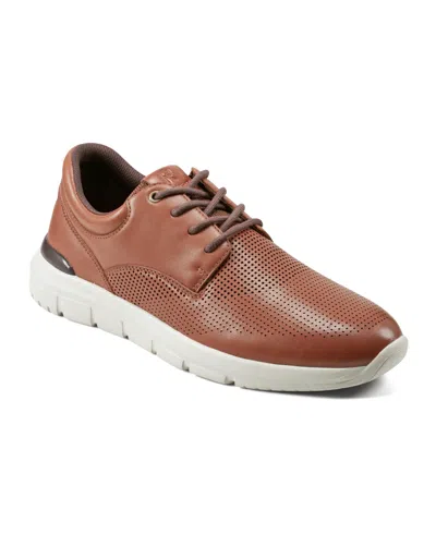 Rockport Men's Jaimie Lace-up Round Toe Casual Sneakers In Dark Natural Leather