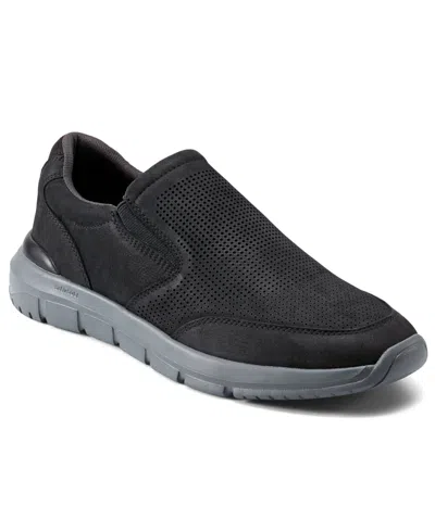 Rockport Men's Jaimin Round Toe Slip-on Casual Sneakers In Black Leather