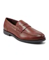 Rockport Men's Soren Dress Slip On Penny Loafers In Dark Natural Leather
