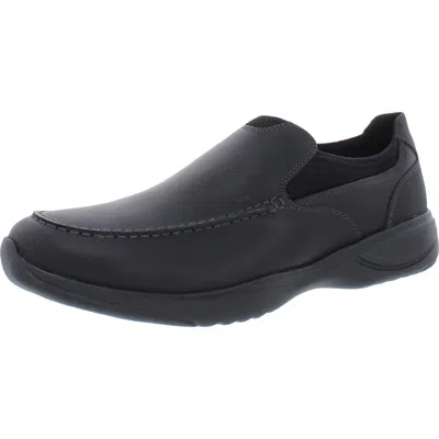 Rockport Metro Path Slip On Mens Leather Slip On Casual And Fashion Sneakers In Black