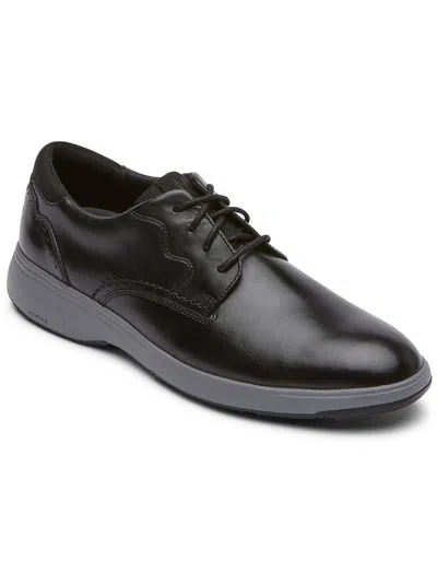 Rockport Noah Plain Toe Mens No Material Tag Faux Leather Derby Shoes In Black