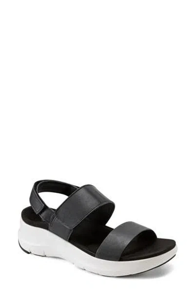 Rockport Qwera Sandal In Black Leather