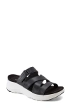 Rockport Women's Qwyn Slip-on Strappy Casual Wedge Sandals In Black