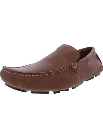 Rockport Rhyder Venetian Mens Leather Cushioned Footbed Loafers In Brown