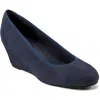 Rockport Rita Womens Solid Man Made Wedge Heels In Navy Suede