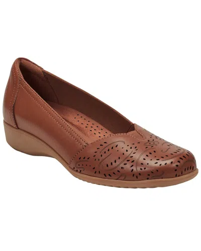 Rockport Rozie Leather Ballet Wedge In Brown