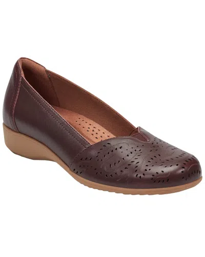 Rockport Rozie Leather Ballet Wedge In Brown