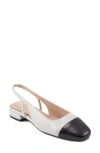 Rockport Sagey Slingback Pump In Cream,black Leather