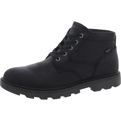 Rockport Seamus Mens Lace-up Leather Combat & Lace-up Boots In Black