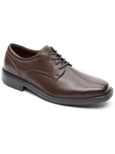 Rockport Sl2 Palin Toe Mens Leather Pointed Toe Oxfords In Dark Brown