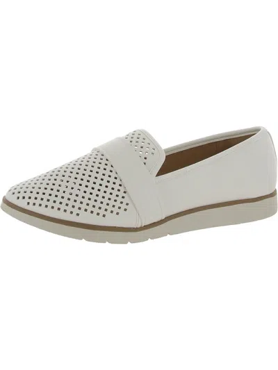 Rockport Stacie Perf Womens Faux Leather Perforated Loafers In White