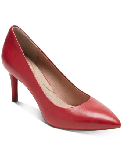 Rockport Tm 75mmpth Womens Leather Pointed Toe Pumps In Red