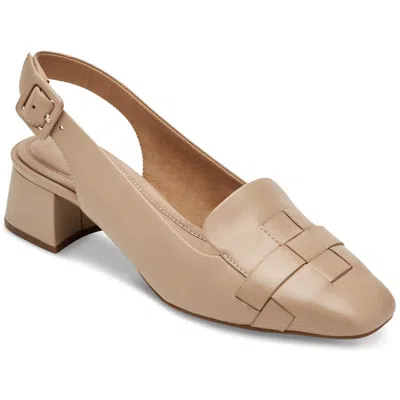 Rockport Tm Esma Woven Womens Leather Slingback Heels In Brown