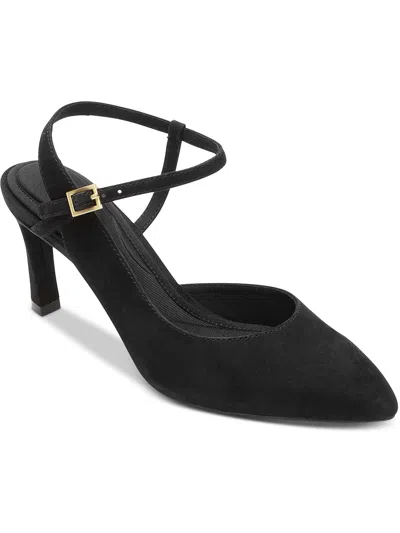 Rockport Tm Sheehan Strap Womens Suede Pointed Toe Slingback Heels In Black