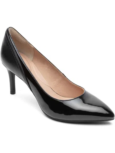 Rockport Tm75mmpth Piece Pump Womens Padded Insole Pointed Toe Pumps In Black Leather