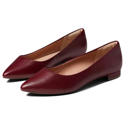 Rockport Total Motion Adelyn Ci9984 Ballet Flat Women's Red Leather Rhs8729 In Burgundy