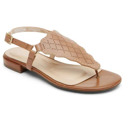 Rockport Total Motion Zosia Wave Womens Leather Embellished Thong Sandals In Multi
