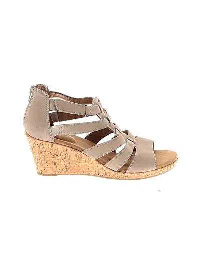 Pre-owned Rockport Wedges In Tan